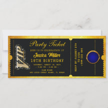Golden Party Ticket Invitation