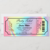 Golden Party Ticket Invitation Kaart (Voorkant)