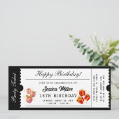 Golden Party Ticket Invitation Kaart (Staand voorkant)