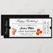 Golden Party Ticket Invitation Kaart (Voorkant / Achterkant)