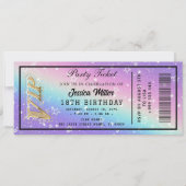 Golden Party Ticket Invitation Kaart (Voorkant)