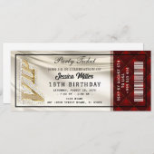 Golden Party Ticket Invitation Kaart (Voorkant / Achterkant)