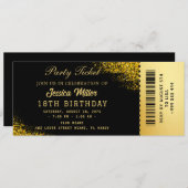 Golden Party Ticket Invitation Kaart (Voorkant / Achterkant)