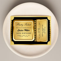 Golden Party Ticket Invitation