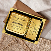 Golden Party Ticket Invitation Kaart