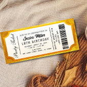 Golden Party Ticket Invitation Kaart