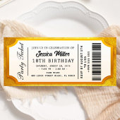 Golden Party Ticket Invitation Kaart