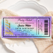 Golden Party Ticket Invitation