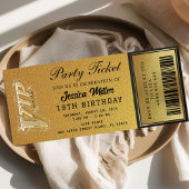 Golden Party Ticket Invitation Kaart