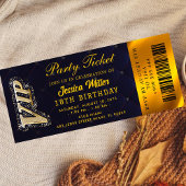 Golden Party Ticket Invitation Kaart