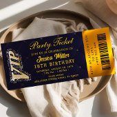 Golden Party Ticket Invitation Kaart