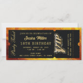 Golden Party Ticket Invitation Kaart (Voorkant)