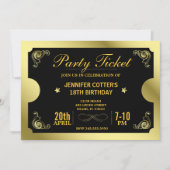 Golden Party Ticket Kaart (Voorkant)