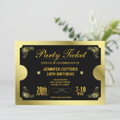 Golden Party Ticket Save The Date (Staand voorkant)