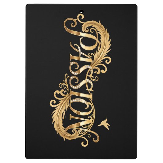 Golden Passion – Luxury Typography Inspirational D Klembord (Achterkant)