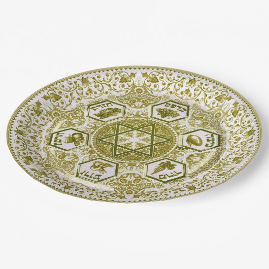 Golden Passover Seder Bord (Gekanteld)