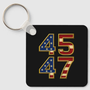 Golden Patriot Power – 45 & 47 Bold USA Sleutelhan Sleutelhanger