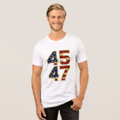 Golden Patriot Power – 45 & 47 Bold USA T-shirt (Voorkant volledig)