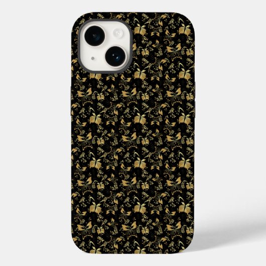 Golden patroon 15 bwx4. zwart BG Case-Mate iPhone Case (Achterkant)