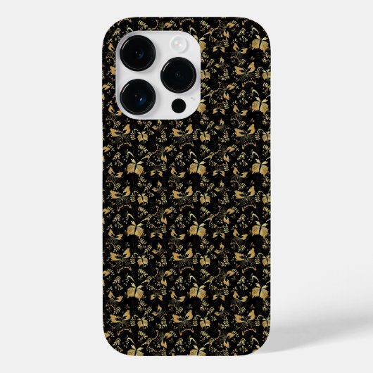 Golden patroon 15 bwx4. zwart BG Case-Mate iPhone Case (Achterkant)