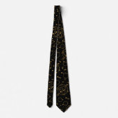 Golden Pattern 02.bw Black BG Stropdas (Achterkant)