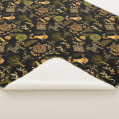 Golden Pattern 03.bw Black BG Sherpa Deken (3/4)