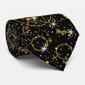 Golden Pattern 05.bw Black BG Stropdas (Opgerold)