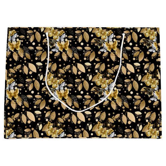 Golden Pattern 06.bw Black BG Groot Cadeauzakje (Voorkant)