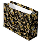 Golden Pattern 06.bw Black BG Groot Cadeauzakje (Voorkant Gekanteld)
