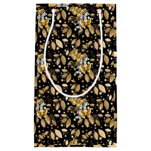 Golden Pattern 06.bw Black BG Klein Cadeauzakje (Voorkant)