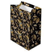Golden Pattern 06.bw Black BG Medium Cadeauzakje (Achterkant Gekanteld)