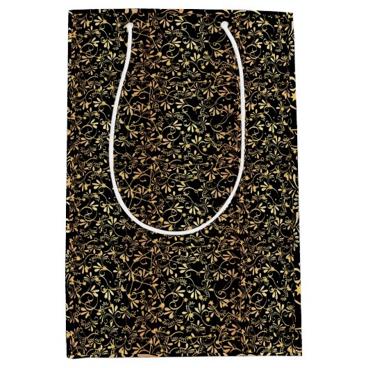 Golden Pattern 08.bw Black BG Medium Cadeauzakje (Voorkant)