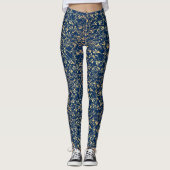 Golden Pattern 08.bw DBlue BG Leggings (Voorkant)