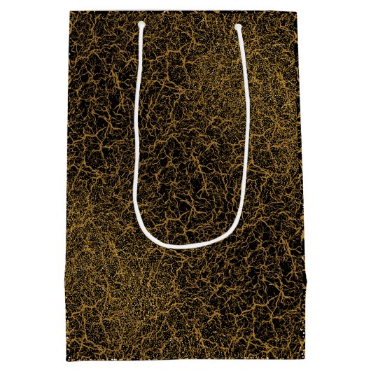 Golden Pattern 09.bw Black BG Medium Cadeauzakje (Achterkant)