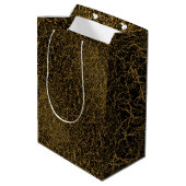 Golden Pattern 09.bw Black BG Medium Cadeauzakje (Achterkant Gekanteld)