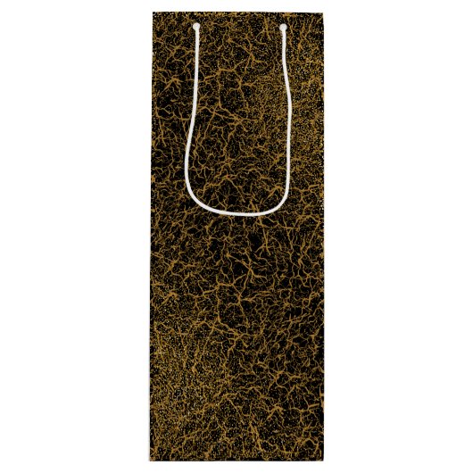 Golden Pattern 09.bw Black BG Wijn Cadeautas (Voorkant)