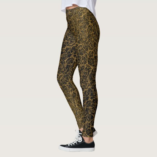 Golden Pattern 09.bw DGreen BG Leggings (Links)