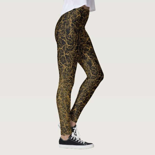 Golden Pattern 09.bw DGreen BG Leggings (Rechts)