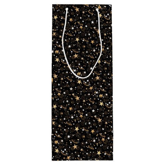 Golden Pattern 10.bw Black BG Wijn Cadeautas (Achterkant)
