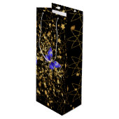 Golden Pattern 14.bw Black BG Wijn Cadeautas (Voorkant Gekanteld)