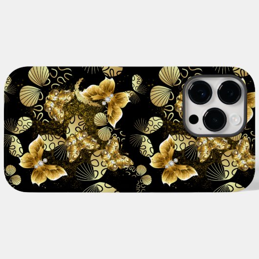 Golden Pattern 16.bw Black BG Case-Mate iPhone Case (Achterkant (horizontaal))
