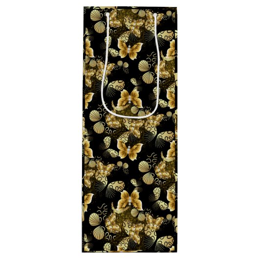 Golden Pattern 16.bwm Black BG Wijn Cadeautas (Voorkant)