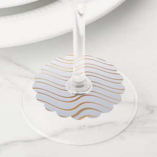 Golden Pattern 3 Wijnglaslabel