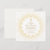 Golden Pattern Invitation Kaart (Voorkant / Achterkant)