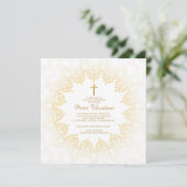 Golden Pattern Invitation Kaart (Staand voorkant)