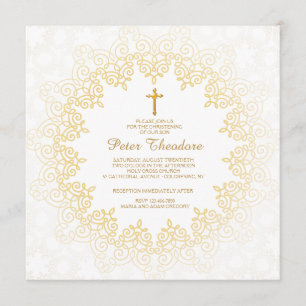 Golden Pattern Invitation Kaart