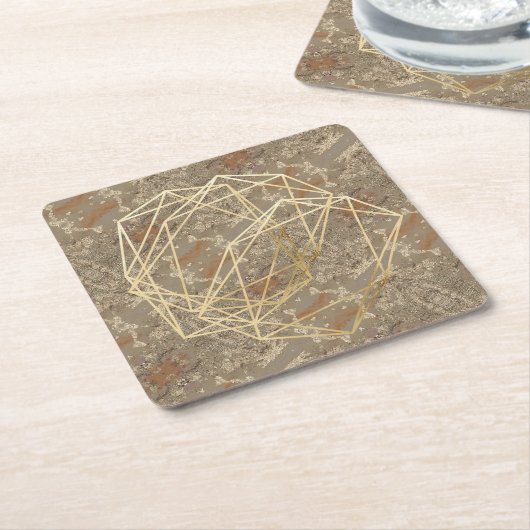 GOLDEN Pattern Kartonnen Onderzetters (Schuin)