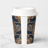 Golden patterns AI art  Papieren Bekers (Rechts)