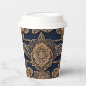 Golden patterns AI art  Papieren Bekers (Voorkant)