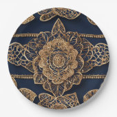 Golden patterns AI art  Papieren Bordje (Voorkant)